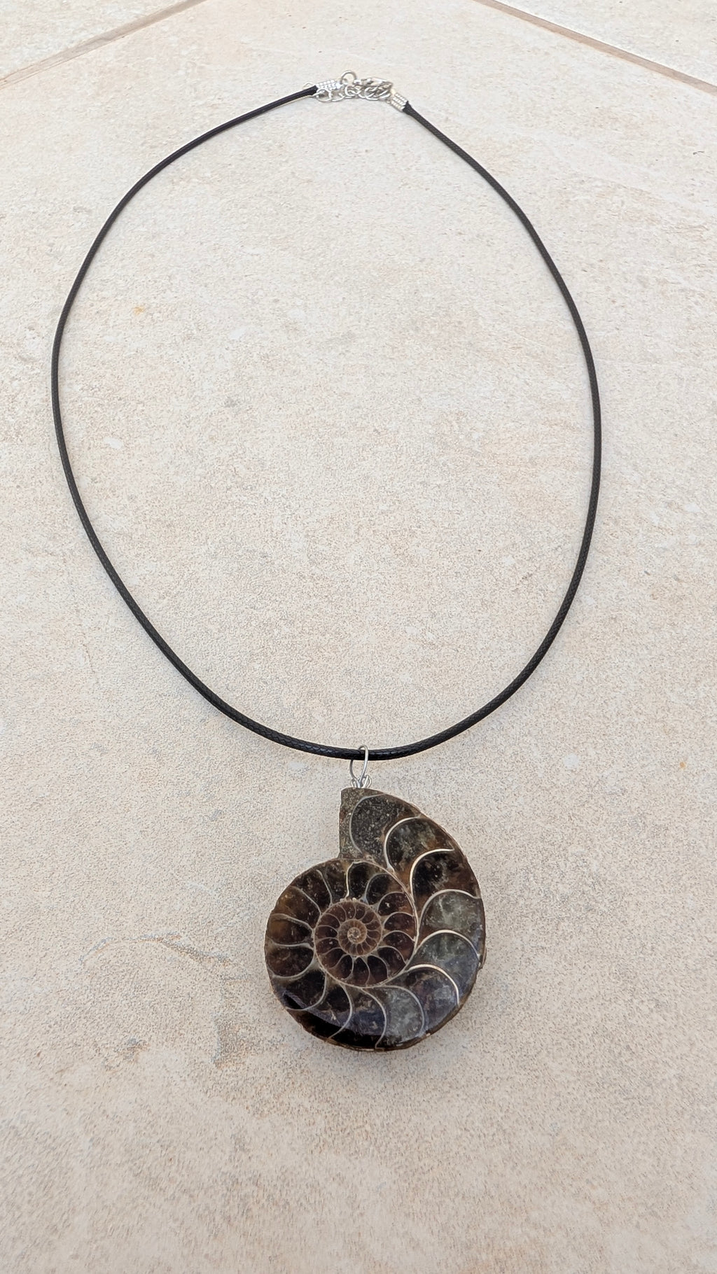 Collier en ammonite polie