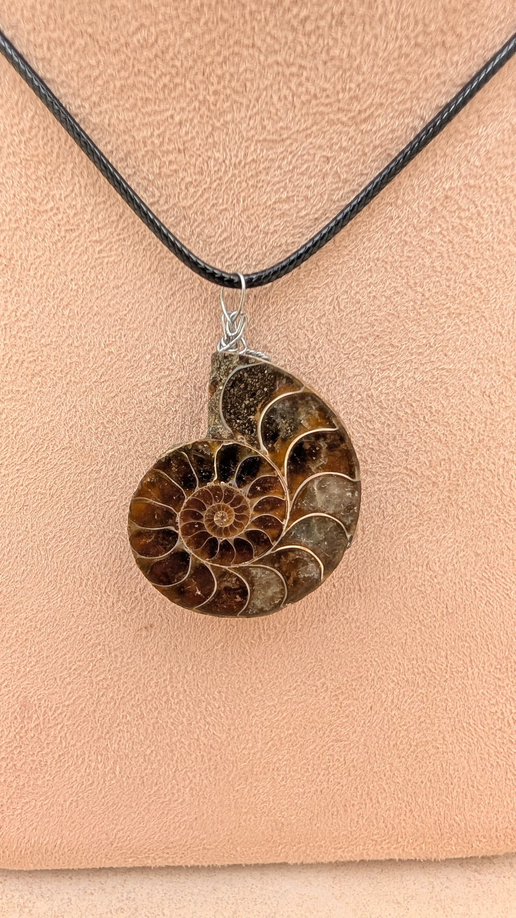 Collier en ammonite polie